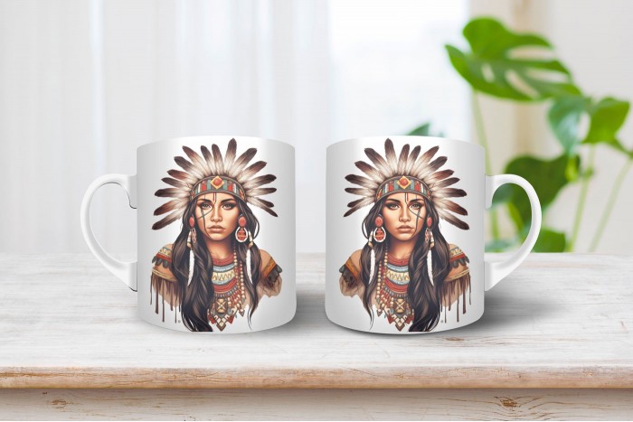 indiános bögre - indiánlány 2