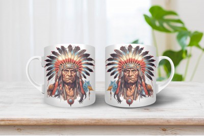 Indiános bögre - Indián törzsfőnök