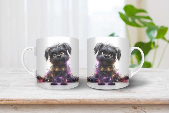 affenpinscher mintás karácsonyi bögre 2