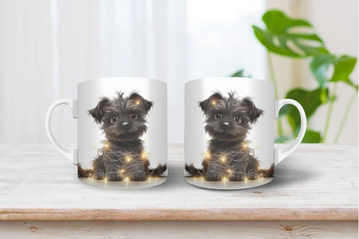 affenpinscher mintás karácsonyi bögre 2