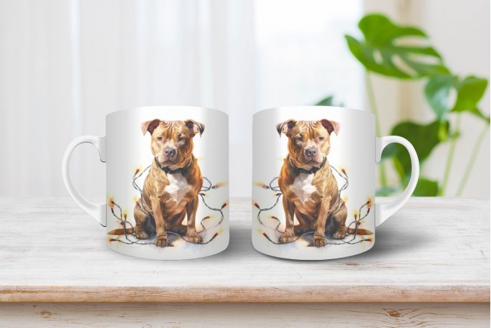 amerikai pittbul mintás karácsonyi bögre 2