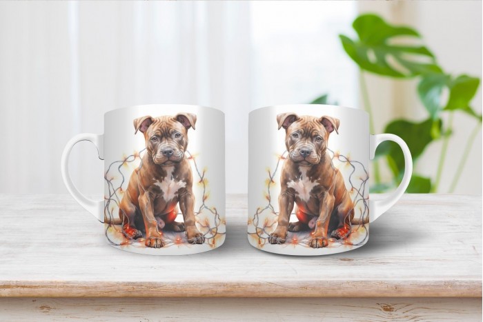 amerikai pittbul mintás karácsonyi bögre 2