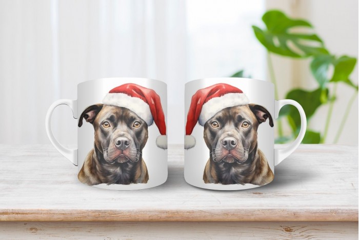 amerikai pittbul mintás karácsonyi bögre 2