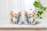 bichon mintás karácsonyi bögre 7