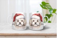 bichon mintás karácsonyi bögre 9