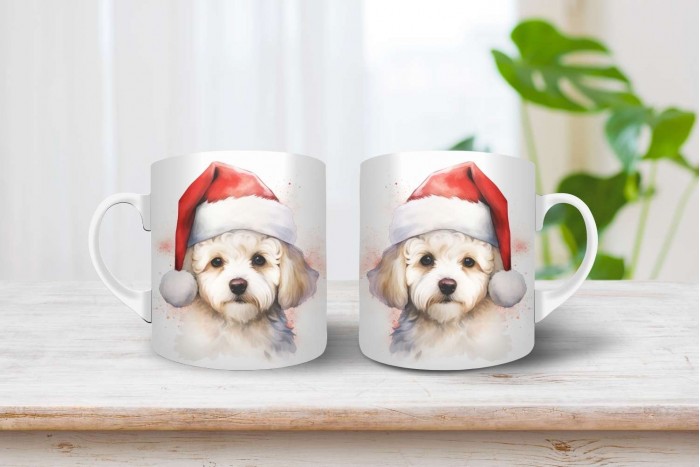 bichon mintás karácsonyi bögre 2