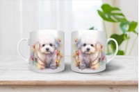 bichon mintás karácsonyi bögre 16