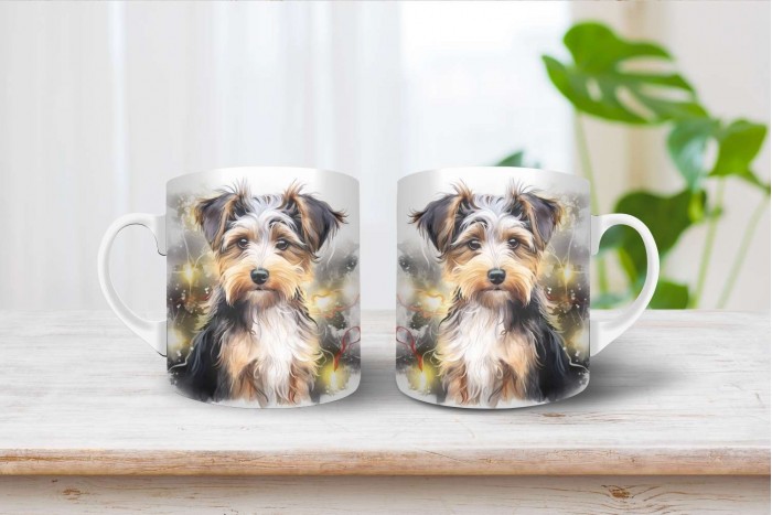 biewer terrier mintás karácsonyi bögre 2