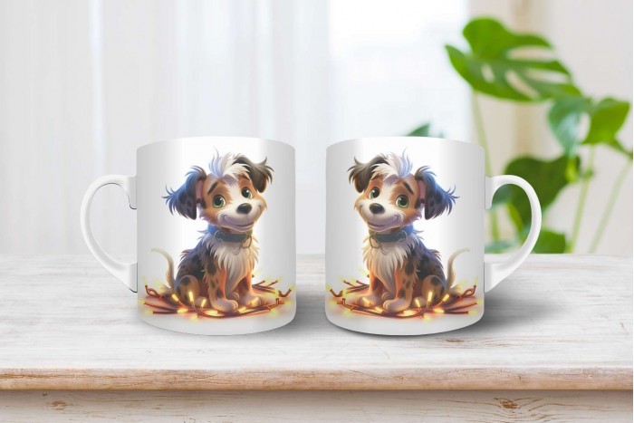 biewer terrier mintás karácsonyi bögre 2