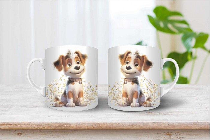 biewer terrier mintás karácsonyi bögre 2