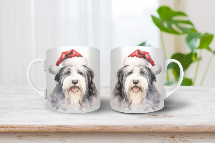 bobtail mintás karácsonyi bögre 2