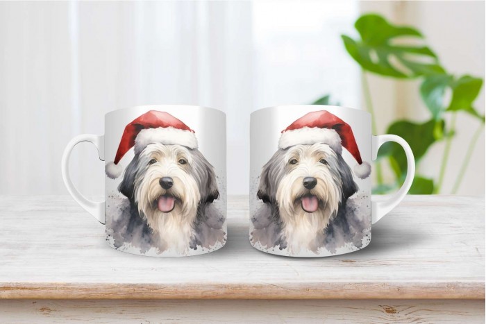 bobtail mintás karácsonyi bögre 2