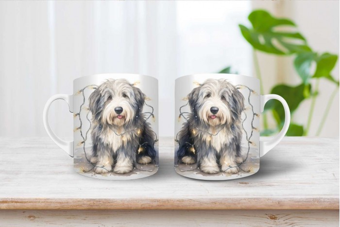 bobtail mintás karácsonyi bögre 2