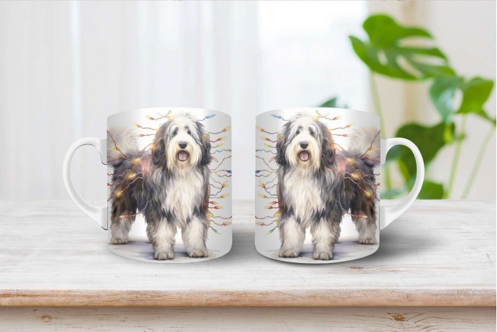 bobtail mintás karácsonyi bögre 2