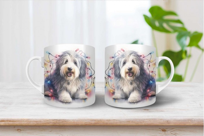 bobtail mintás karácsonyi bögre 2