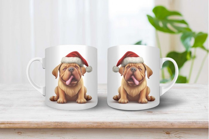 bordeaux-i dog mintás karácsonyi bögre 2