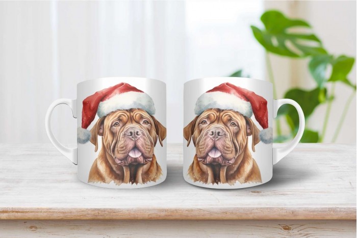 bordeaux-i dog mintás karácsonyi bögre 2