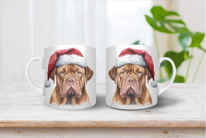 bordeaux-i dog mintás karácsonyi bögre 2