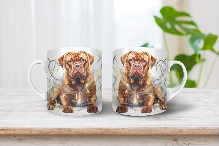 bordeaux-i dog mintás karácsonyi bögre 2