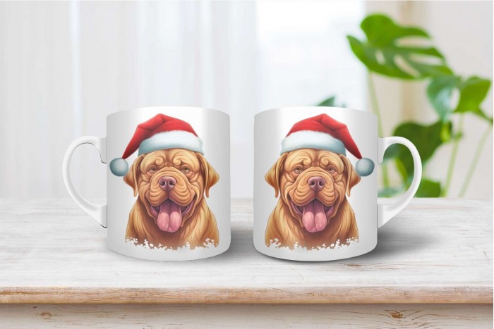 bordeaux-i dog mintás karácsonyi bögre 2