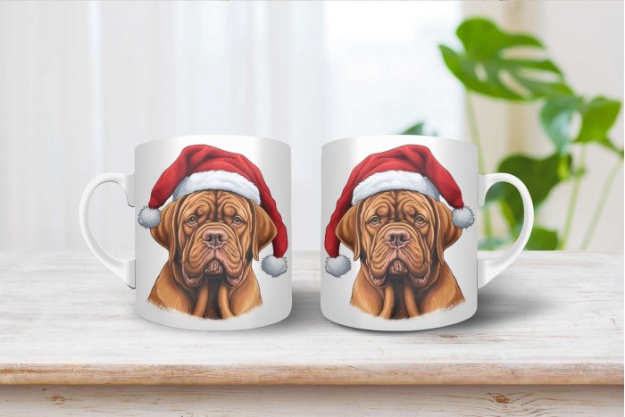 bordeaux-i dog mintás karácsonyi bögre 2