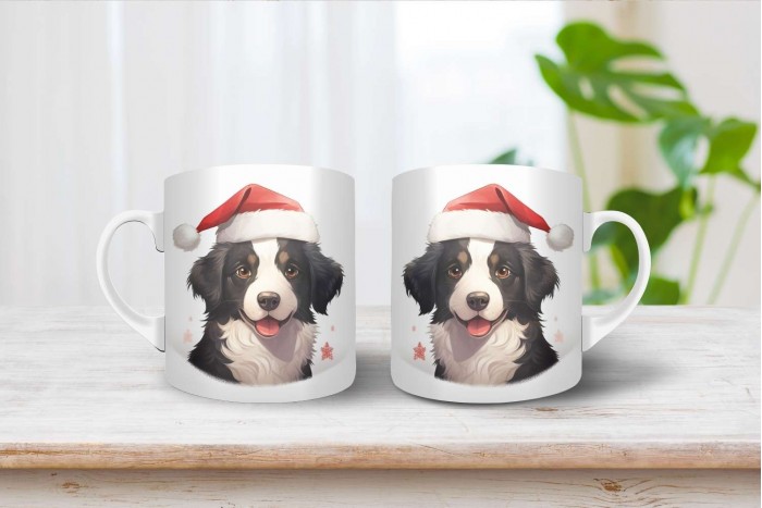 border collie mintás karácsonyi bögre 2