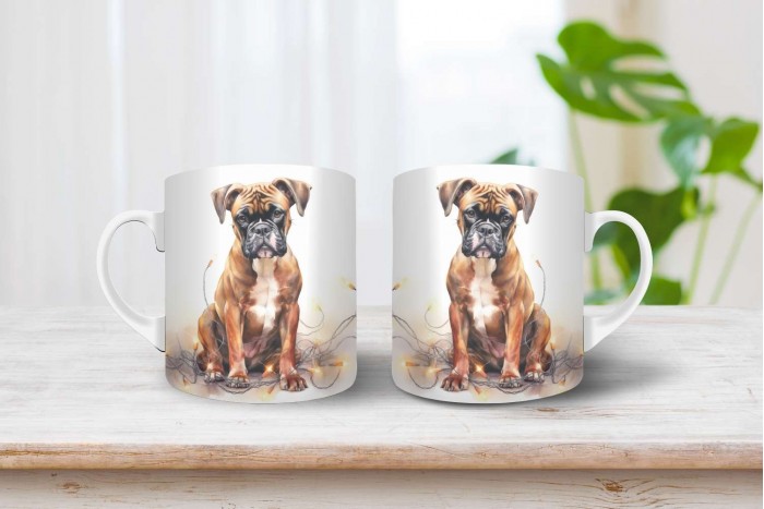 boxer mintás karácsonyi bögre 2