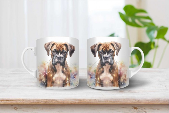 boxer mintás karácsonyi bögre 2