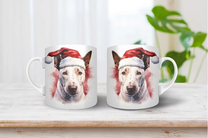 bullterrier mintás karácsonyi bögre 2
