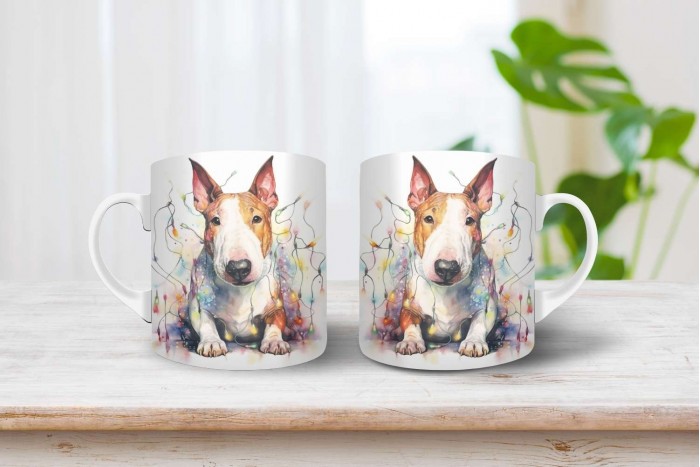 bullterrier mintás karácsonyi bögre 2