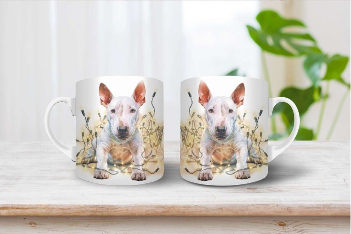 bullterrier mintás karácsonyi bögre 2