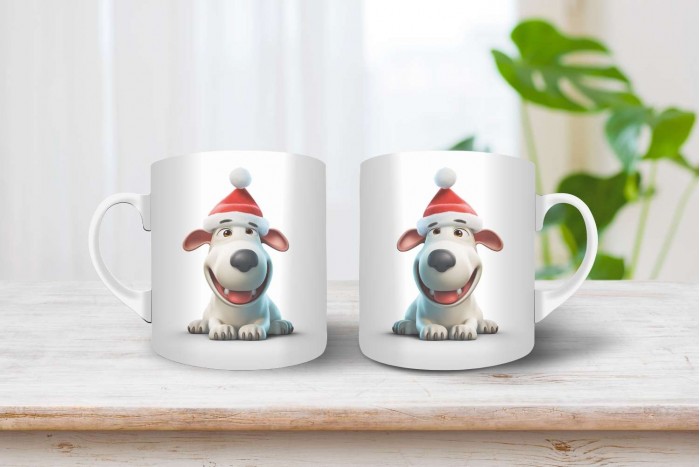 bullterrier mintás karácsonyi bögre 2