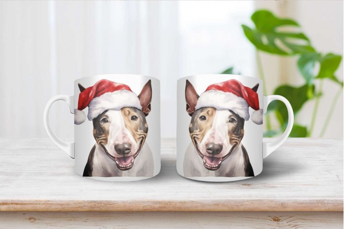bullterrier mintás karácsonyi bögre 2