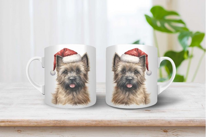 cairn terrier mintás karácsonyi bögre 2