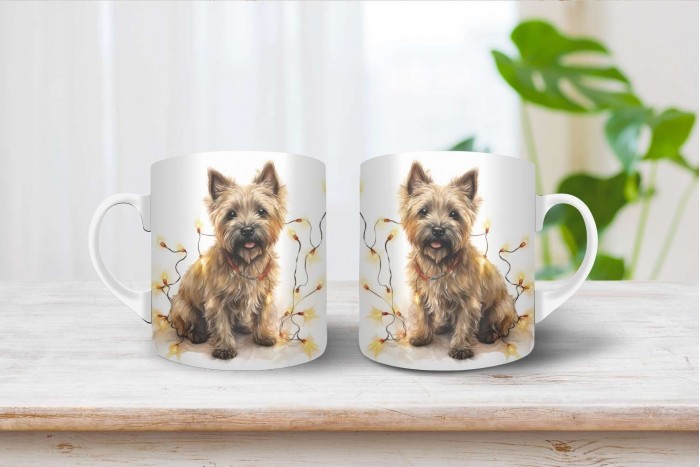 cairn terrier mintás karácsonyi bögre 2