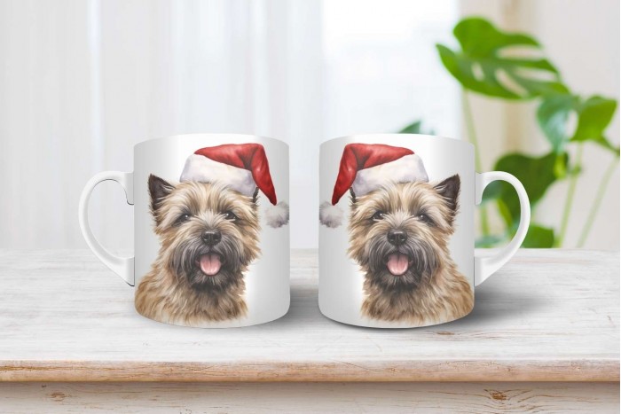 cairn terrier mintás karácsonyi bögre 2