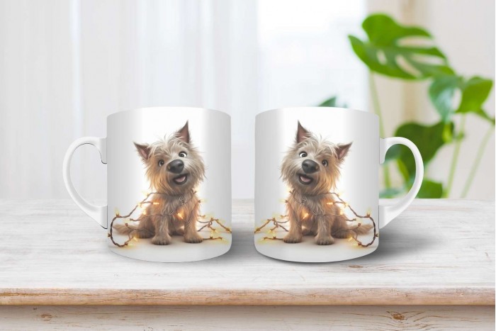 cairn terrier mintás karácsonyi bögre 2