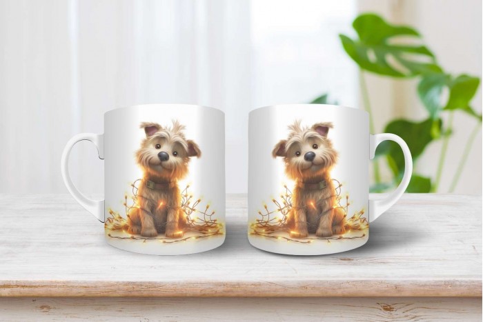 cairn terrier mintás karácsonyi bögre 2