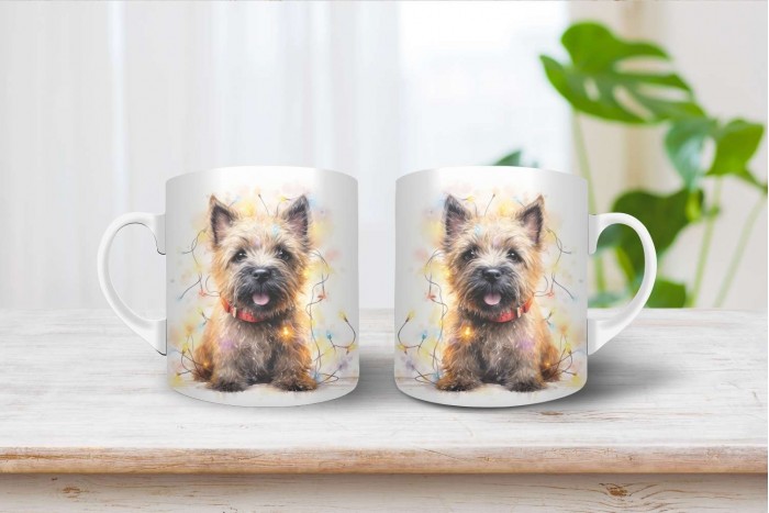 cairn terrier mintás karácsonyi bögre 2