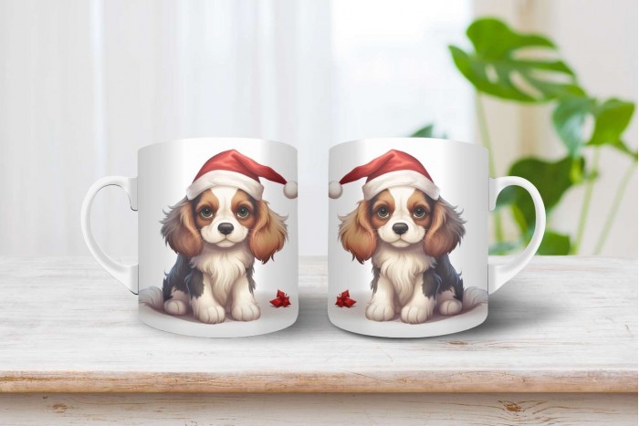 cavalier king charles spániel mintás karácsonyi bögre 2