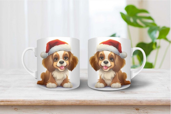 cavalier king charles spániel mintás karácsonyi bögre 2