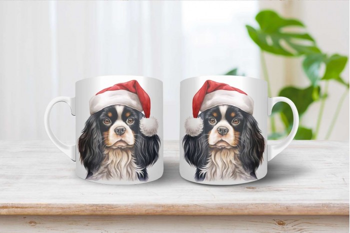 cavalier king charles spániel mintás karácsonyi bögre 2