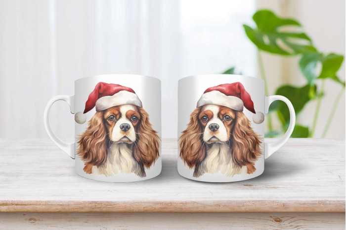 cavalier king charles spániel mintás karácsonyi bögre 2