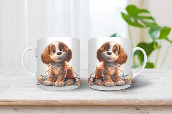 cavalier king charles spániel mintás karácsonyi bögre 2