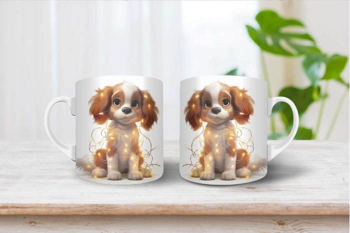 cavalier king charles spániel mintás karácsonyi bögre 2