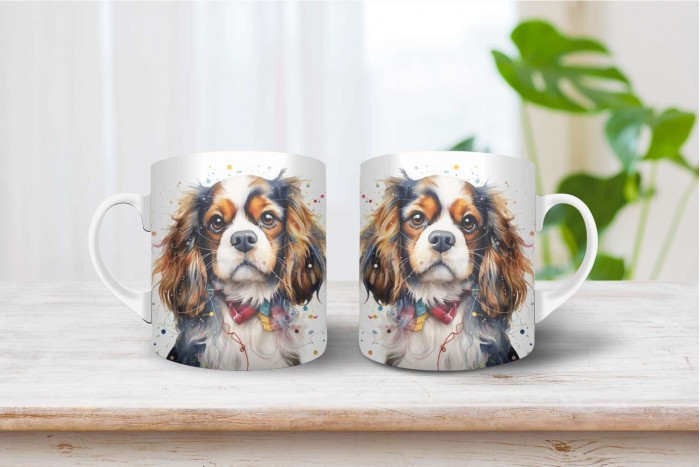 cavalier king charles spániel mintás karácsonyi bögre 2
