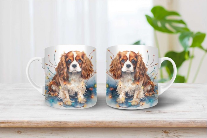 cavalier king charles spániel mintás karácsonyi bögre 2