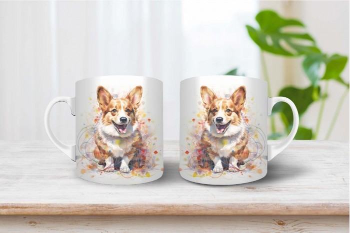corgi mintás karácsonyi bögre 2