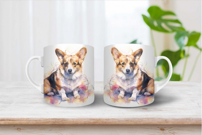 corgi mintás karácsonyi bögre 2