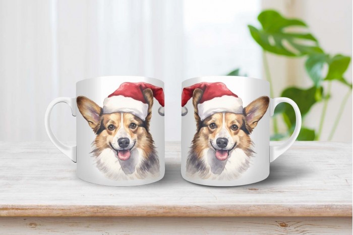 corgi mintás karácsonyi bögre 2